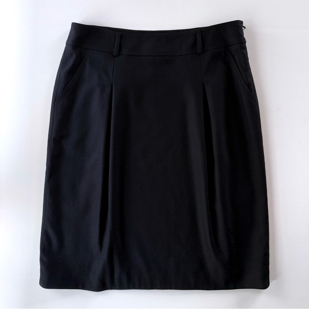 Burberry London Black Cashmere Angora Wool Blend Box Pleat Skirt Pockets 10 US - Picture 11 of 16